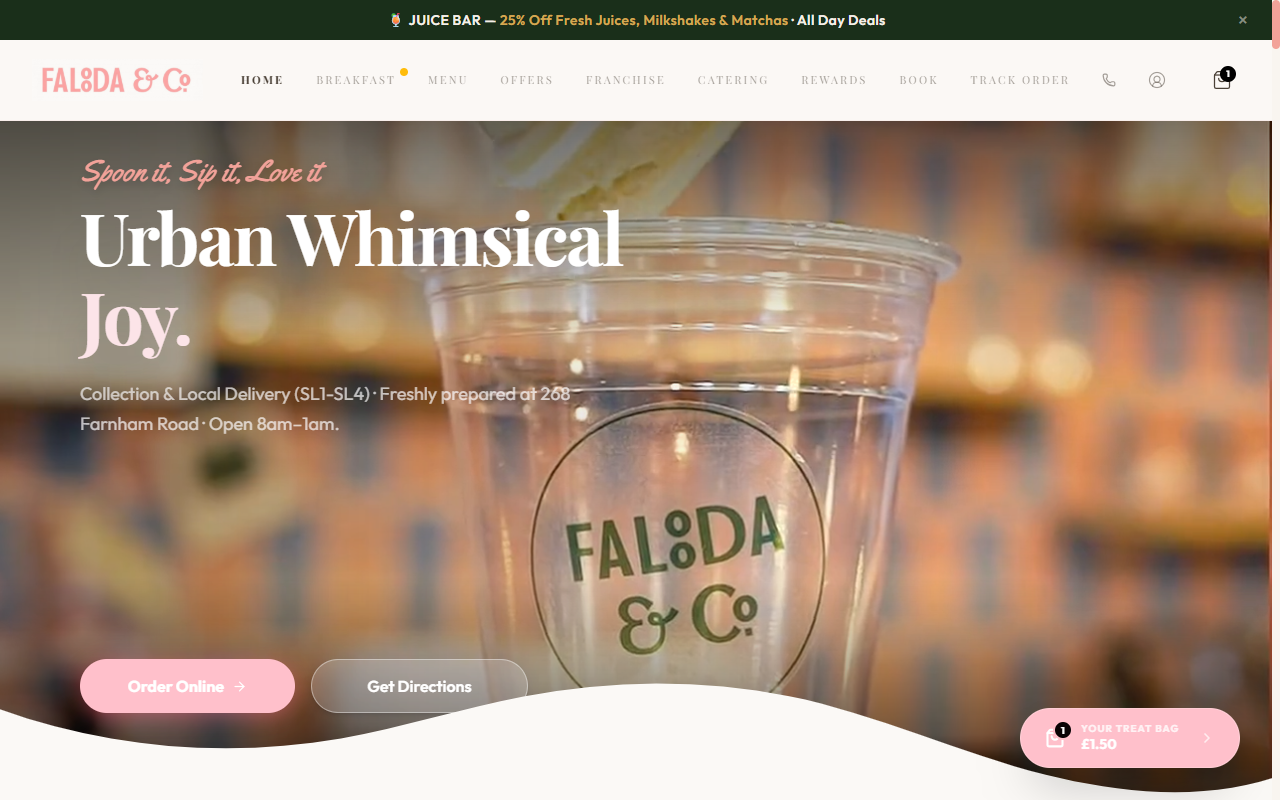 Falooda & Co platform interface